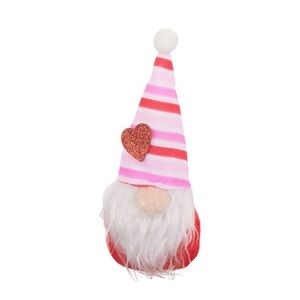 Festive Striped Gnome Plush with Heart Accent, Small